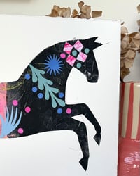 Image 3 of Zsazsa , a pink and black monoprinted and collated horse