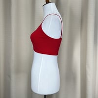 Image 3 of SOFRA red stretchy spaghetti strap bralette bra