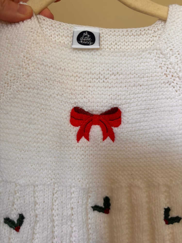 Image of Hand knitted white dress