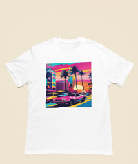 Image 3 of SUNSET DRIVES OCEAN NIGHT T-SHIRT 
