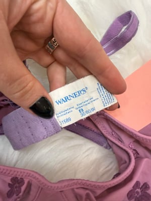 Image of Vintage Warner's Purple Floral Bra - 36B