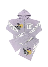 Patchwork short set (Purple)