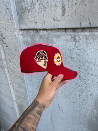 Image 5 of YELLOW ON RED PITTSBURGH PIRATES CUSTOM FITTED CAP