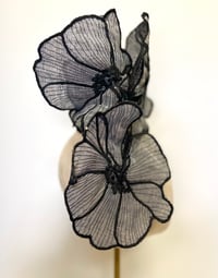 Image 3 of Black organza flowers headpiece #2