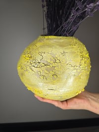 Image 5 of Yellow Crackle Vase #1