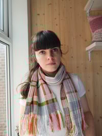 Image 4 of Lambswool Scarf Waffle/ Twill Woven