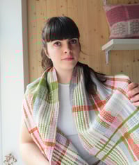 Image 2 of Lambswool Scarf Waffle/ Twill Woven