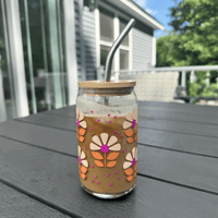 Image 3 of Peach Floral Glass