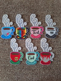 Image 3 of Stitched Bookmarks - Teacups, Bookshelves, Mermaid Tails, UFOs, and Sundry