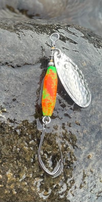Bright Green Red Splatter 