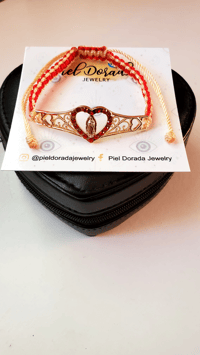 Red and Beige Mary Bracelet 