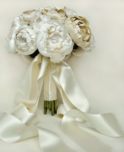 Image of Ivory, Off White and Cream Silk Catala and Peony Bridal Bouquet