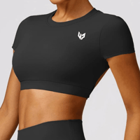 Image 3 of Black Backless Crop Top 