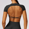 Black Backless Crop Top 
