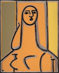 Image 1 of Portrait In Olive & Peach by America Martin