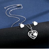 Heart shape mother day/birthday gift necklace earrings set 