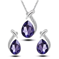 Women fashion mermaid alloy diamond Crystal earrings necklace set 