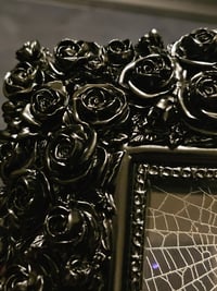 Image 5 of Very ornate chunky rose framed preserved spider web A