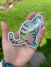 Grey Tabby Cat Pooper Sticker (Large) - 🌈 Glitter