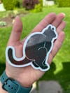 Black Cat Pooper Sticker (Large) - 🌈 Glitter