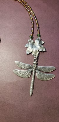 Image 2 of Dragonfly and Leaf Necklace