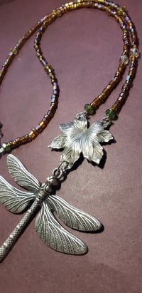 Image 3 of Dragonfly and Leaf Necklace