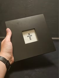 Image 1 of " Crucifix" 1800's bible page with preserved web - B