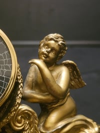 Image 4 of Golden Cherub real spider web frame ornament 
