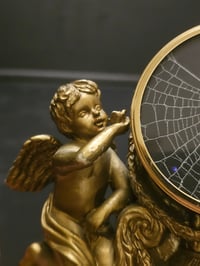 Image 5 of Golden Cherub real spider web frame ornament 