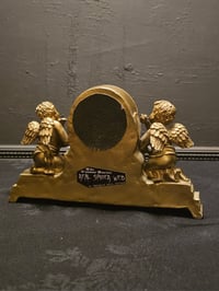 Image 3 of Golden Cherub real spider web frame ornament 