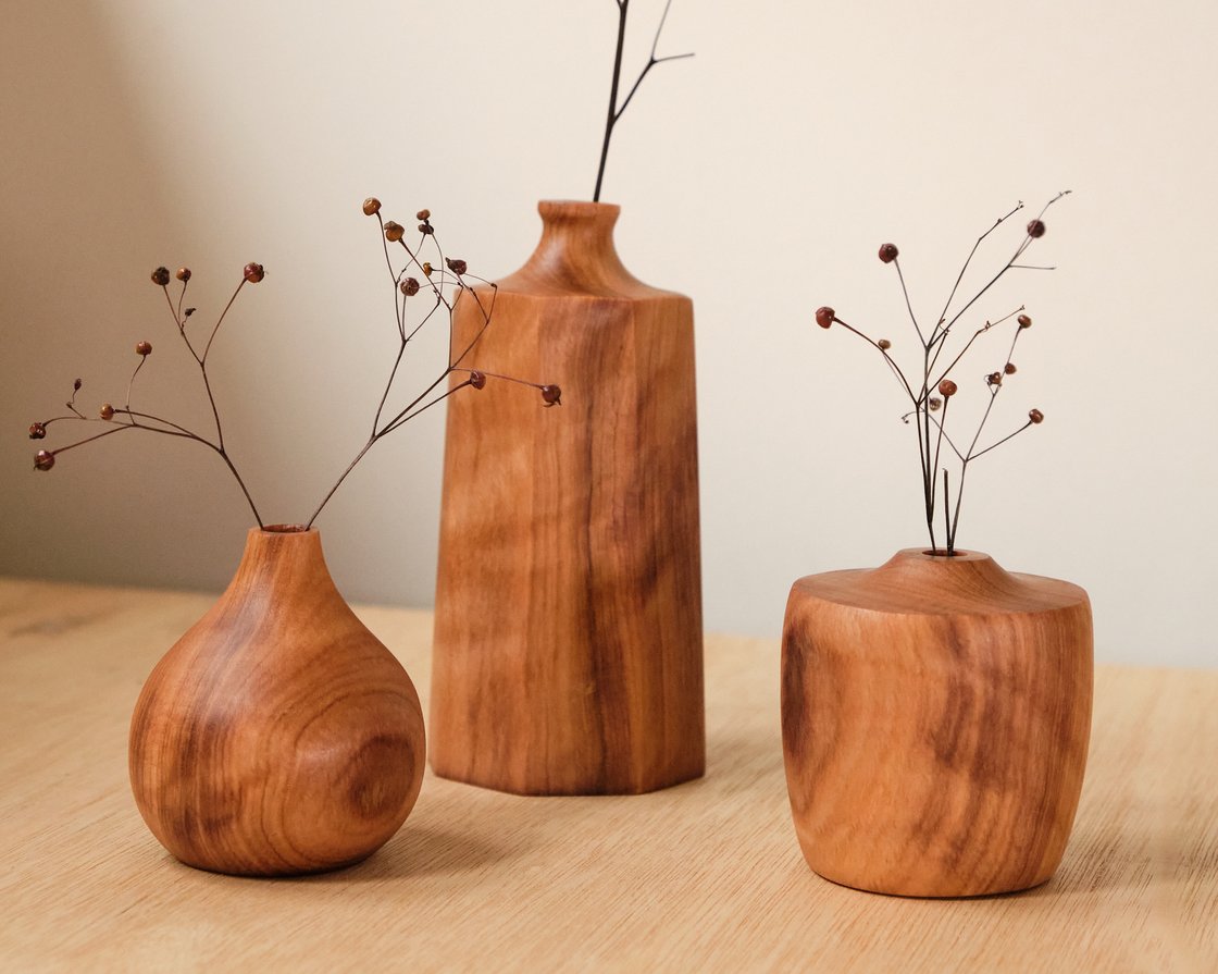 Image of 3x Small Olive Bud Vases - BV005
