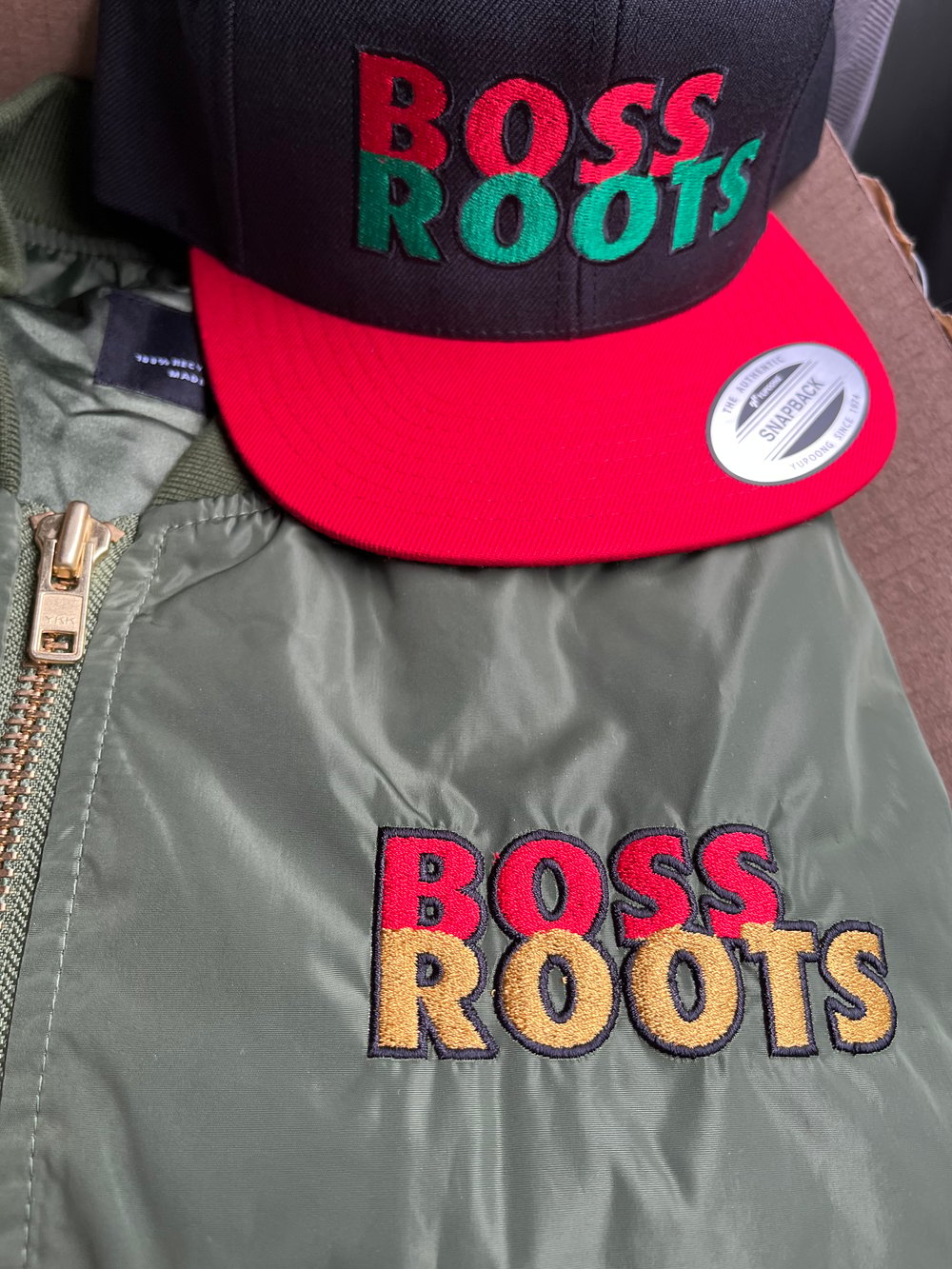 Red, Black & Green Embroidered Snapback