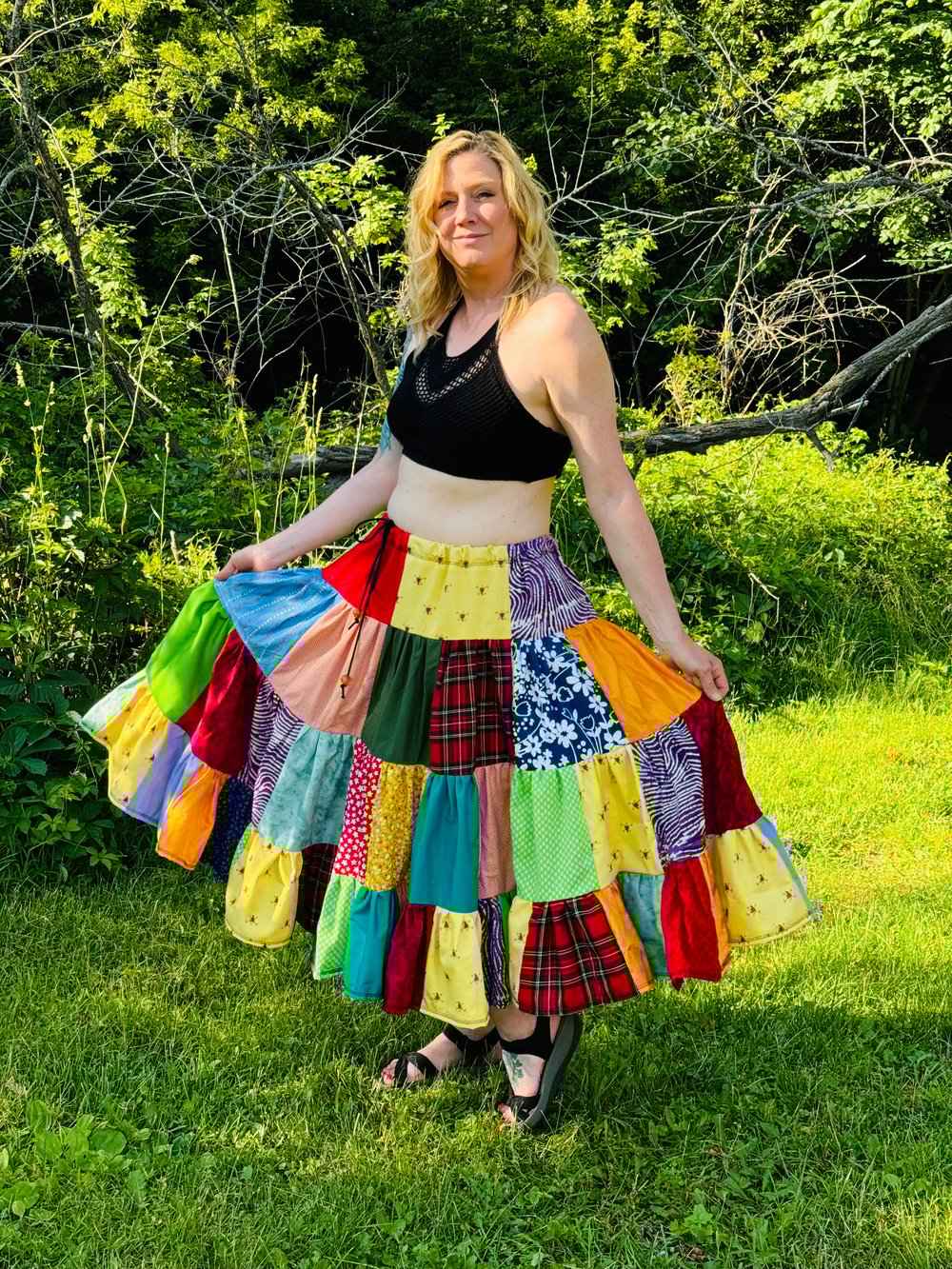Image of THE DAISY JANE PATCHWORK SKIRT 1/1 ☀️❤️🍃
