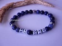 Image 2 of #1 Dad  Bracelet/Gemstone Stretch Bracelet