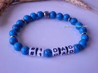 Image 3 of #1 Dad  Bracelet/Gemstone Stretch Bracelet