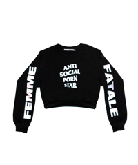 Image 1 of ANTI SOCIAL STAR REFLECTIVE CROPPED CREWNECK