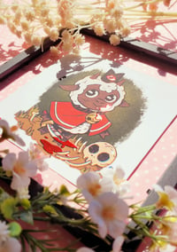 Image 2 of "Time for a sacrifice" Print with red metallic embellishment