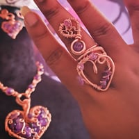 Image 2 of Copper Amethyst Heart Set
