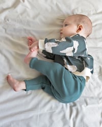 Image 4 of LEGGING ALMA côtelé vert profond | Coton biologique