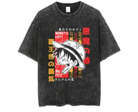 One Piece washed oversized vintage t-shirt Luffy head