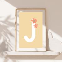 Image 2 of Initial Flower Personalised Print