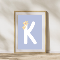 Image 3 of Initial Flower Personalised Print