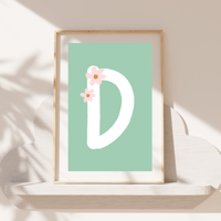 Image 4 of Initial Flower Personalised Print