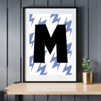 Image 2 of Jazzy Lightening Personalised Initial Print
