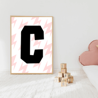 Image 3 of Jazzy Lightening Personalised Initial Print