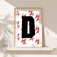 Image 4 of Jazzy Lightening Personalised Initial Print