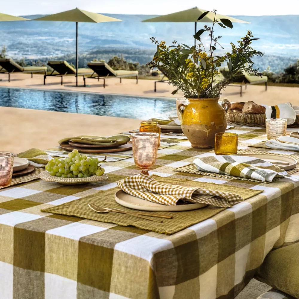 Image of  Nappe PALMA en lin lavé  Citrus 3 tailles