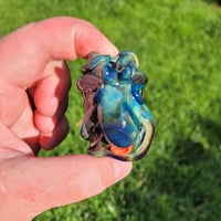 Image 8 of XXXL. Blue Aura Octopus Garden Aquarium Bead - Flamework Glass Sculpture Bead