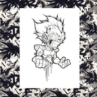 Black & white Zombie Vegeta (bold: Original hand drawn art) 