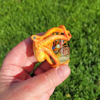 Image 7 of XXL. Bright Coral Orange Kraken and it's Tropical Coral Reef Garden - Flamework Glass Sculpture